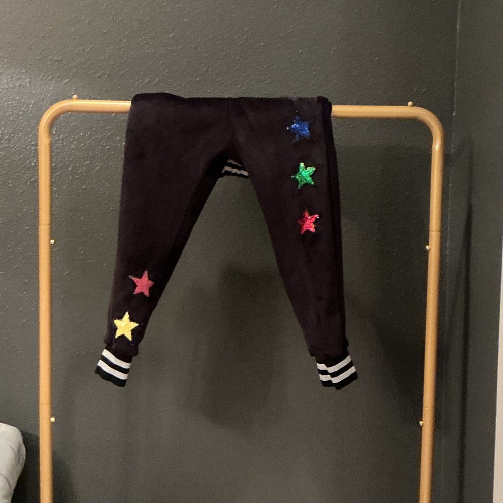 Lola + The Boys Black Leggings with Multicolor Stars